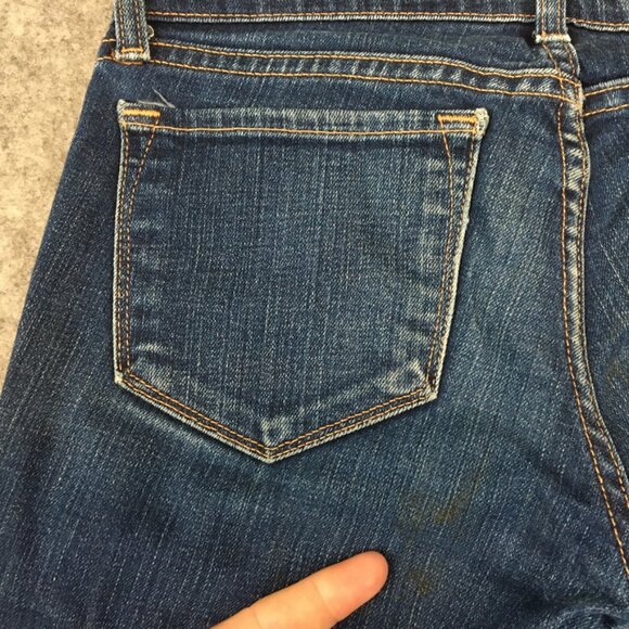 J Brand Jeans 24 Low Rise Skinny Ankle Dark Wash Distressed Made in USA Stretch - Picture 13 of 15